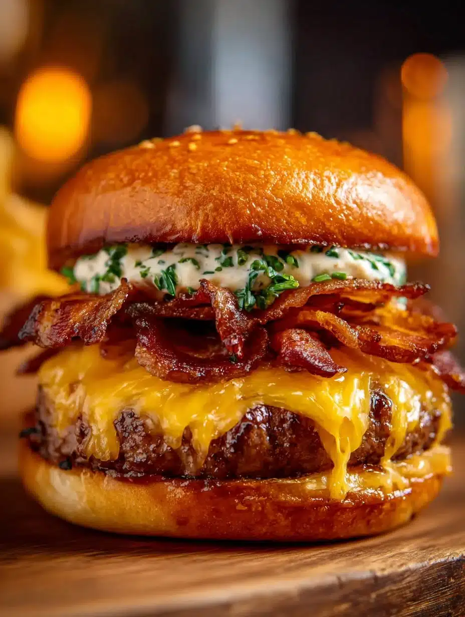 Flying Dutchman Burger with double patties and cheese served on a classic bun