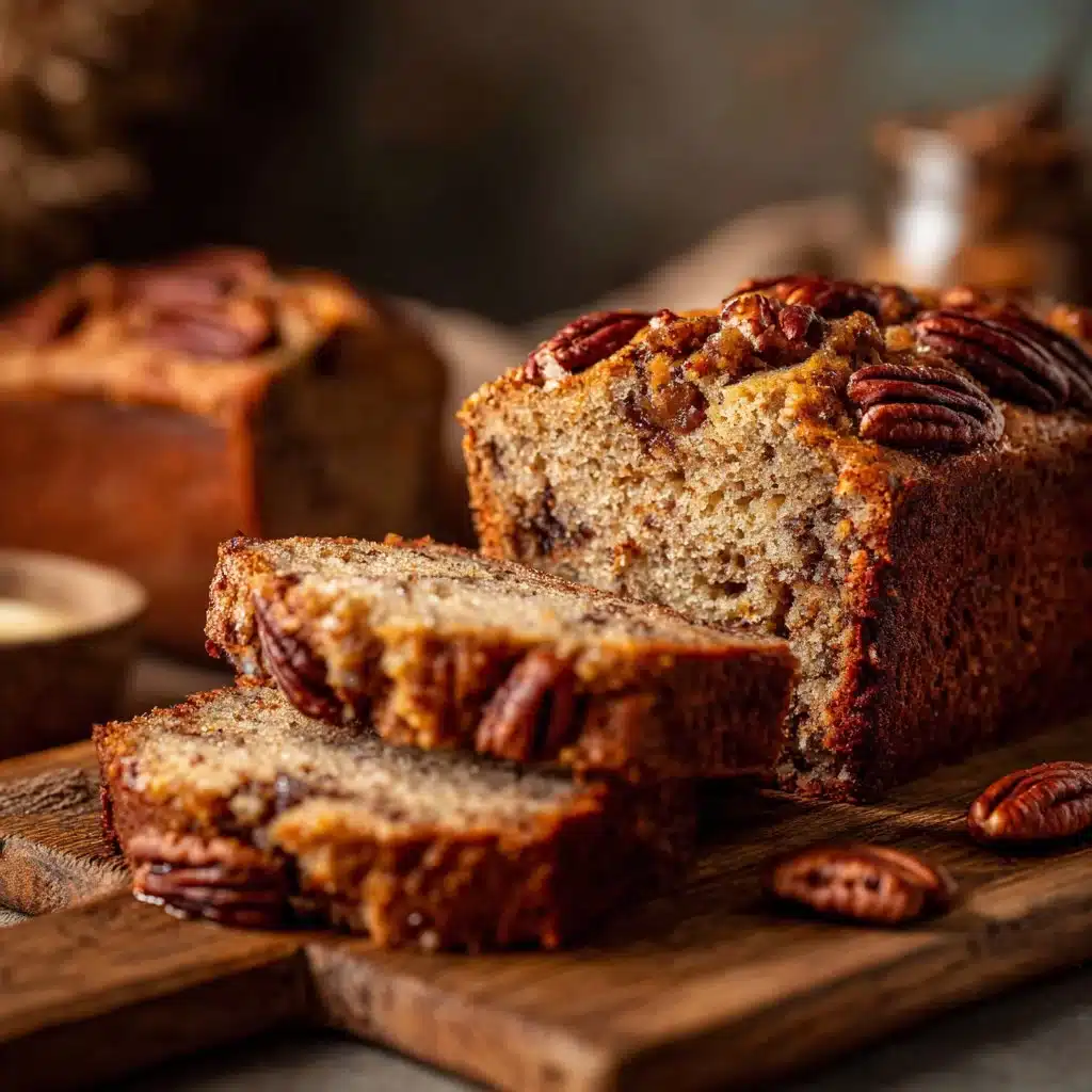 Delicious slice of Pecanbread Delight, an irresistible Alabama dessert.