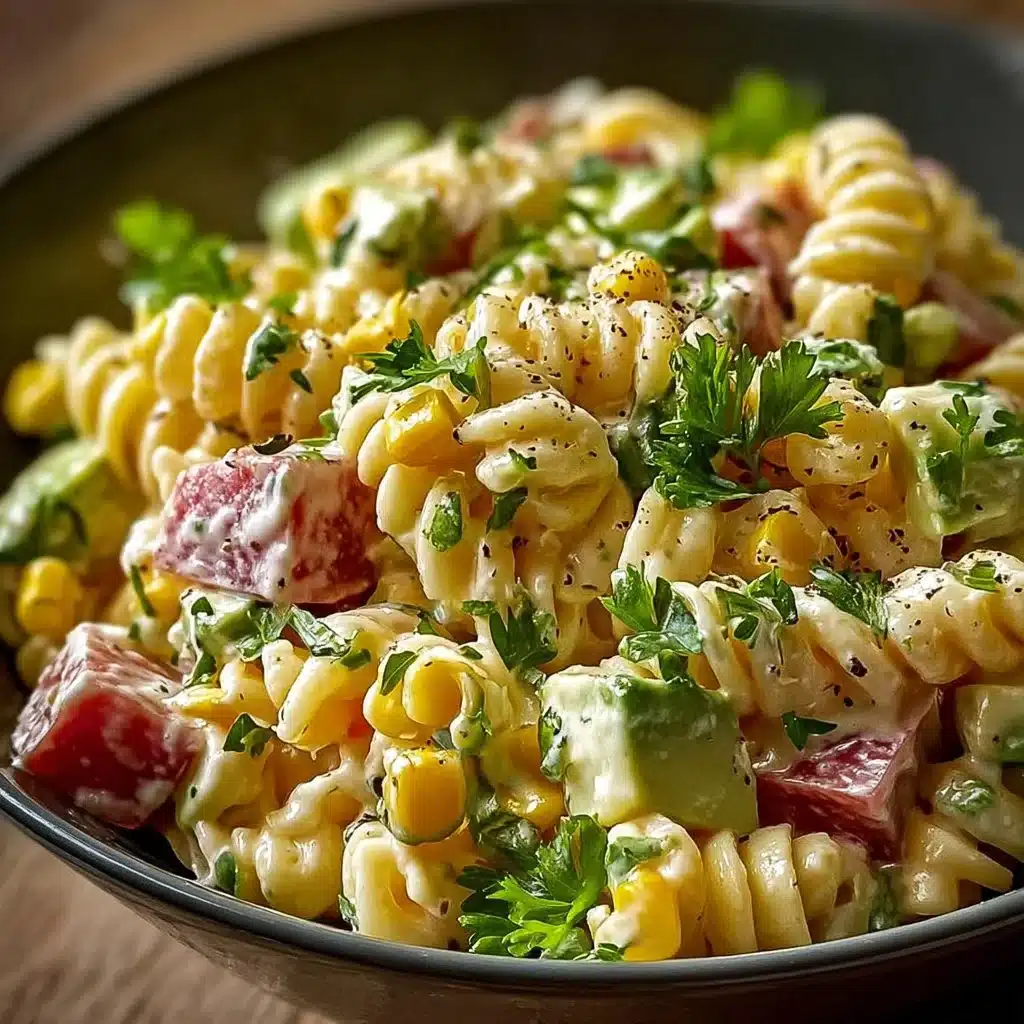Delicious Mexican Street Corn Pasta Salad with fresh ingredients and vibrant colors