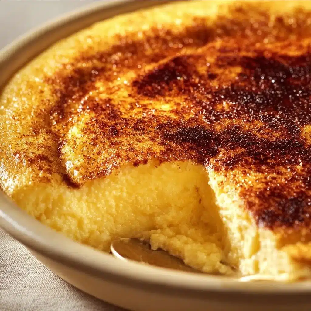 Old-Fashioned Amish Baked Custard served in a rustic dish