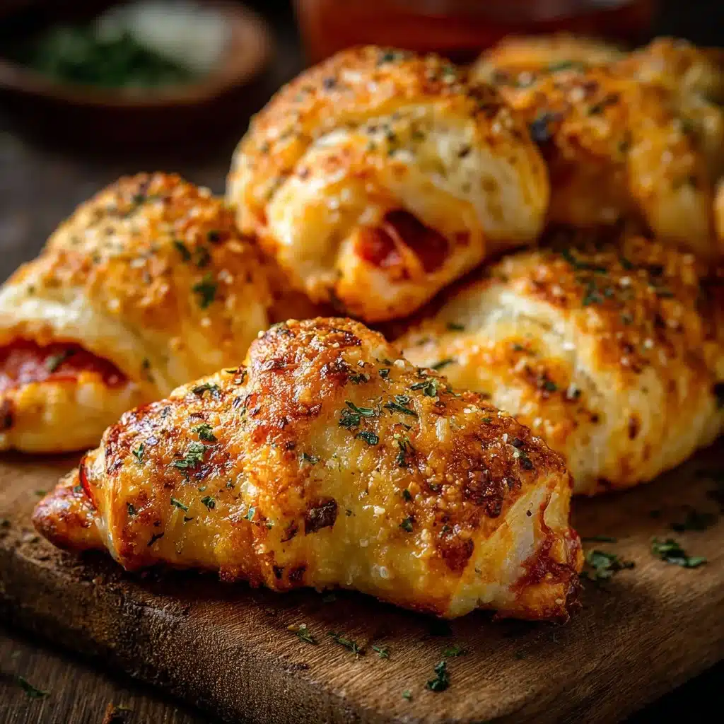 Delicious pepperoni pizza crescent rolls ready to be served