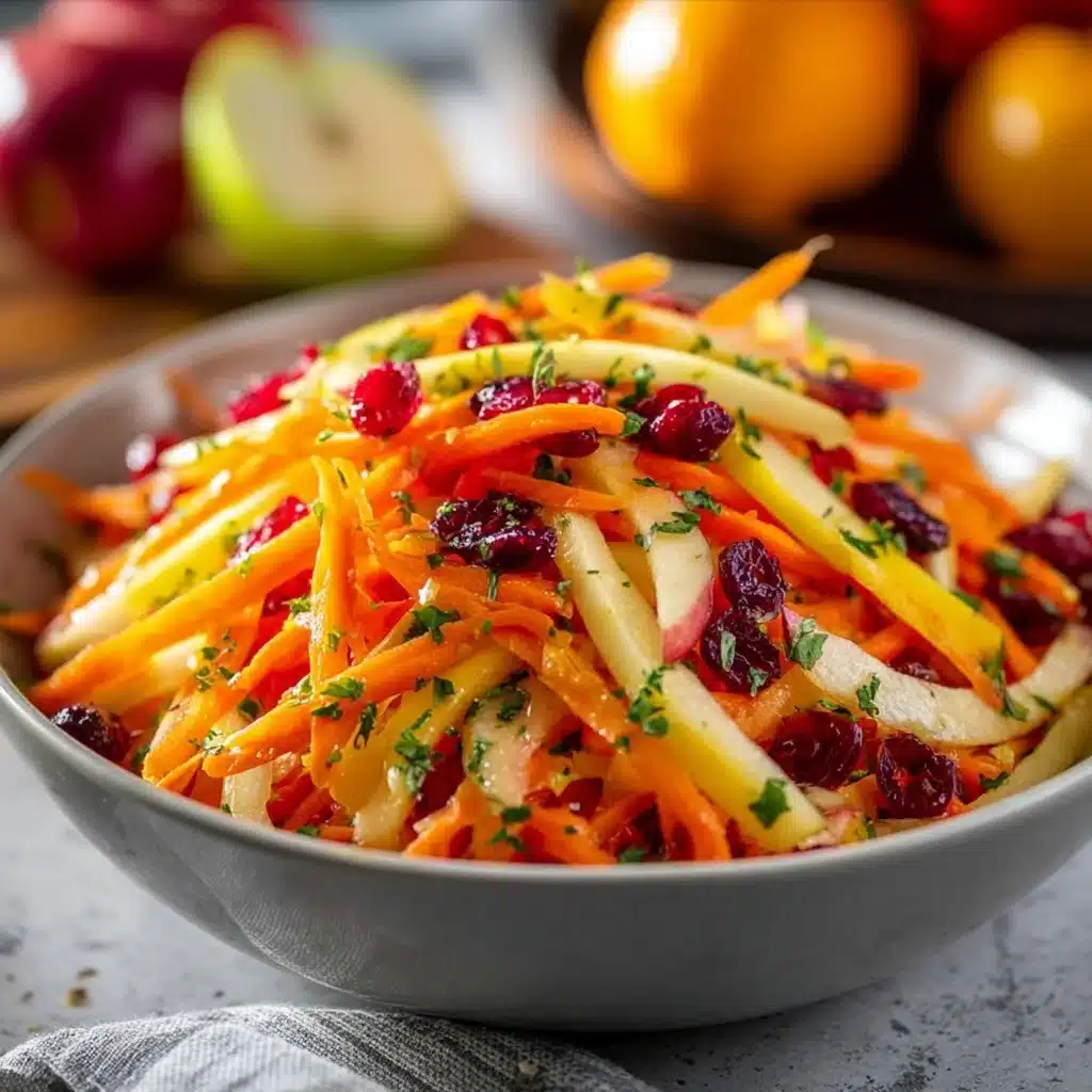 Vibrant Apple Cranberry Carrot Salad with fresh ingredients in a bowl