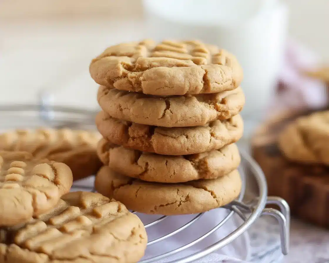 Delicious 4 Ingredients Quick Peanut Butter Cookies made with just four ingredients.