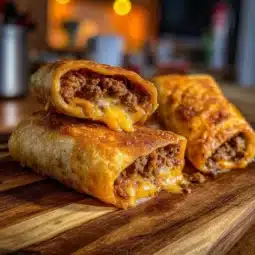 Delicious Beef and Cheese Chimichangas served with salsa and sour cream