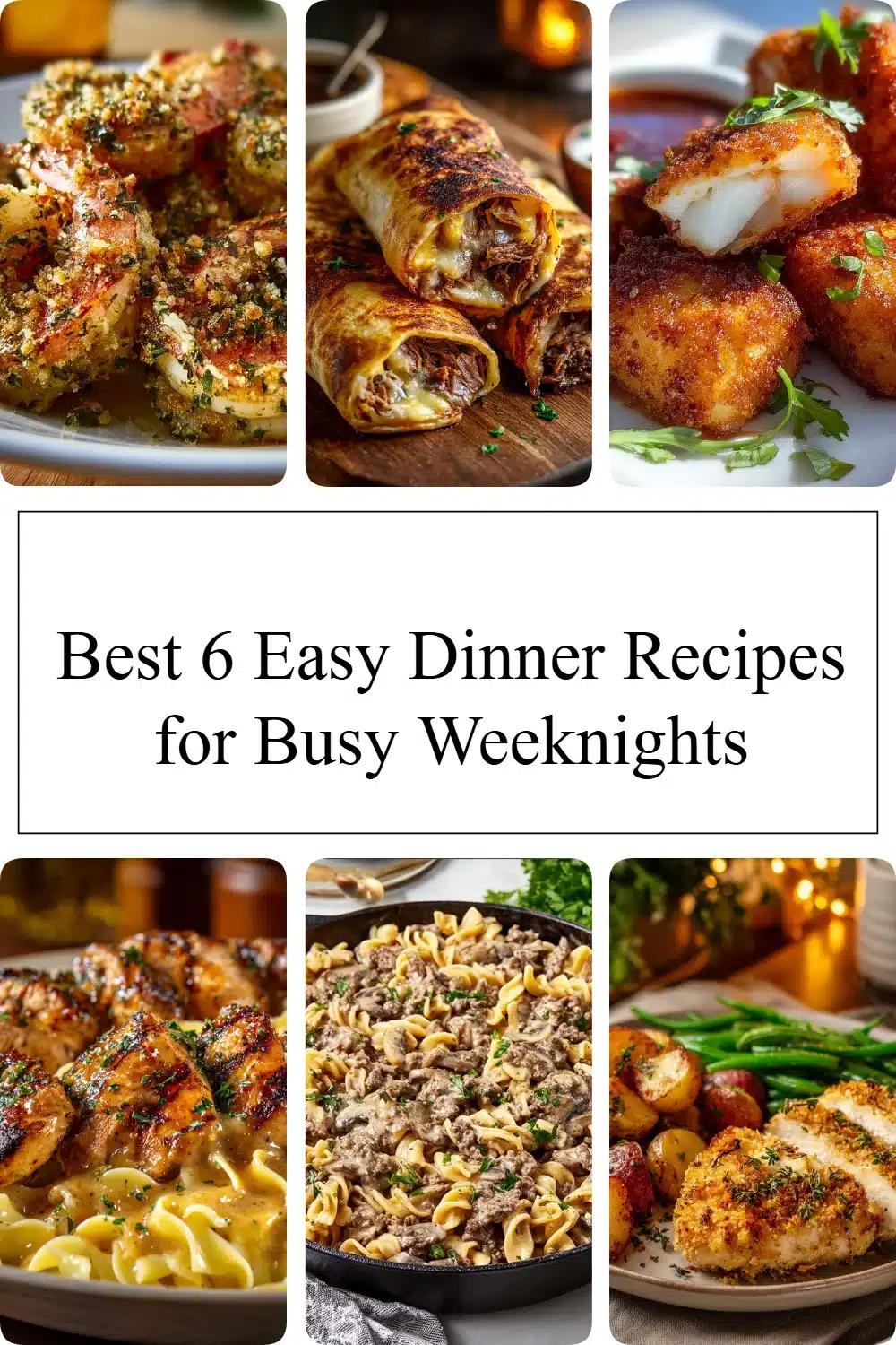 Easy dinner recipes for busy weeknights featuring quick meal ideas.