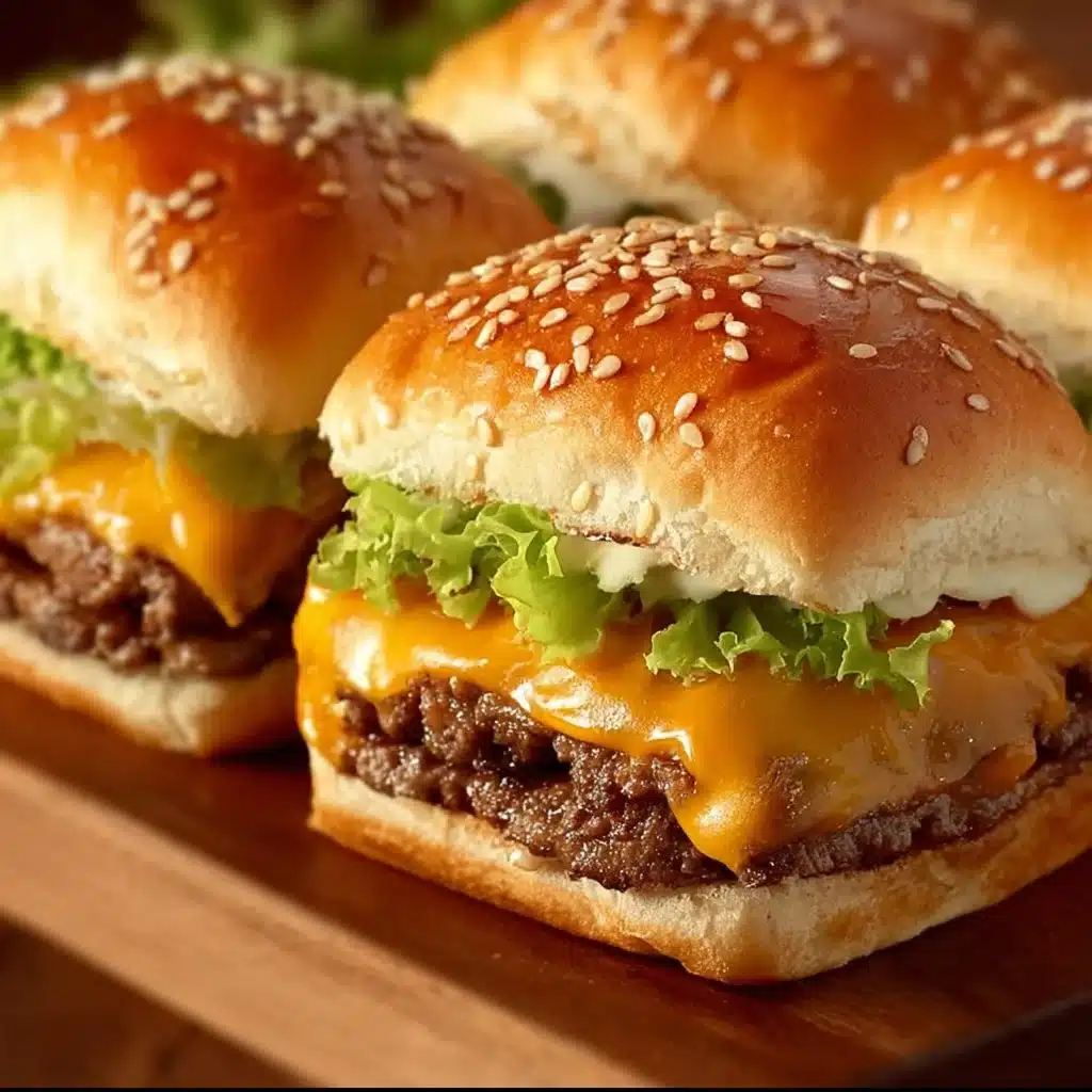 Big Mac Sliders served on a plate with toppings and sauces
