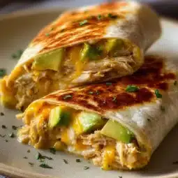Chicken Avocado Ranch Burritos with fresh ingredients wrapped perfectly