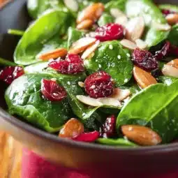 Christmas Cranberry Spinach Salad with fresh ingredients and vibrant colors