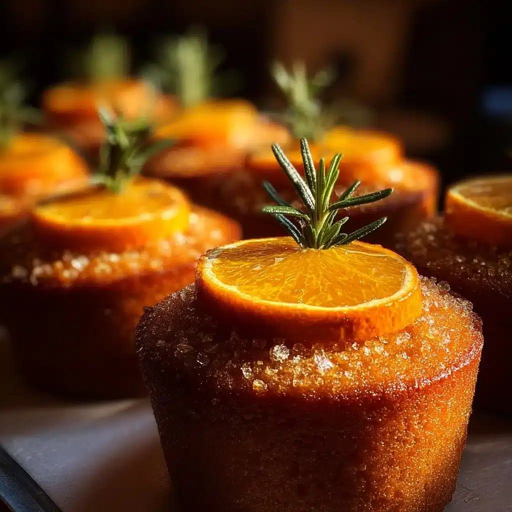 Delicious orange ginger honey cakes topped with honey and zest
