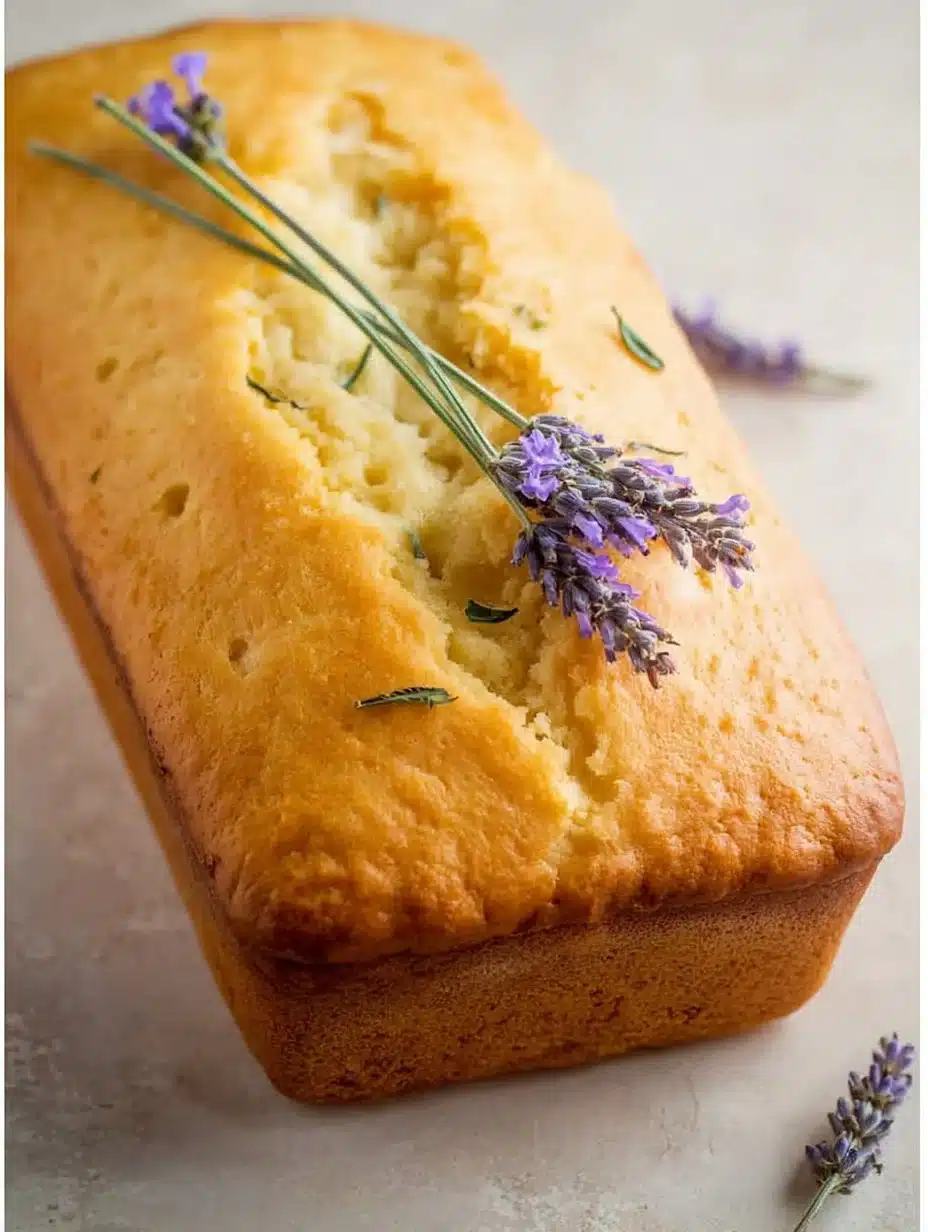 Moist lavender tea bread inspired by Downton Abbey recipe, perfect for tea time