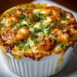 Gourmet seafood cassolette with fresh ingredients and rich sauce