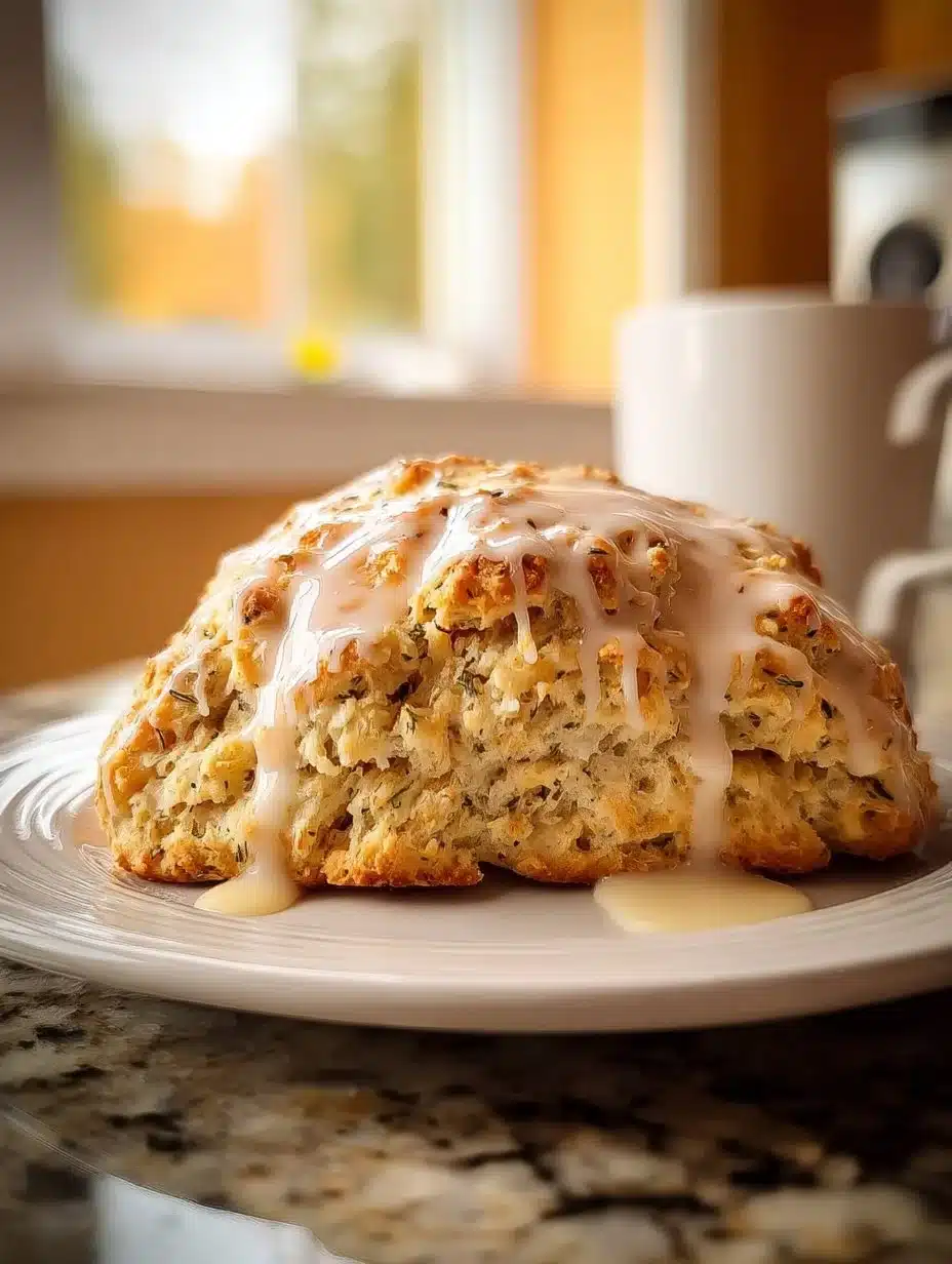 Delicious lemon lavender scones served on a plate