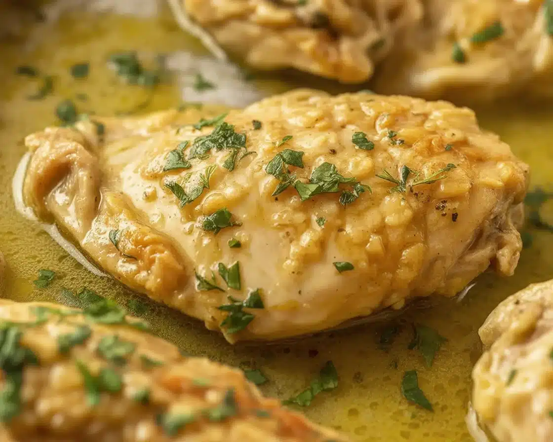 Delicious garlic butter chicken thighs cooked in rich, savory garlic butter sauce.