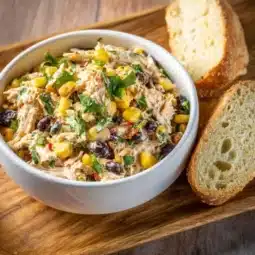A vibrant Southwest Chicken Salad with grilled chicken, corn, and avocados