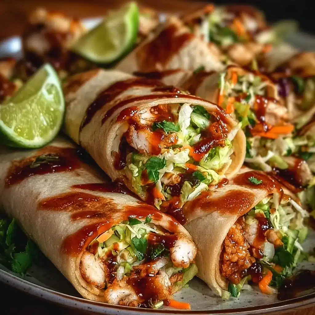 Delicious Sweet Chili Chicken Wraps ready to be served.