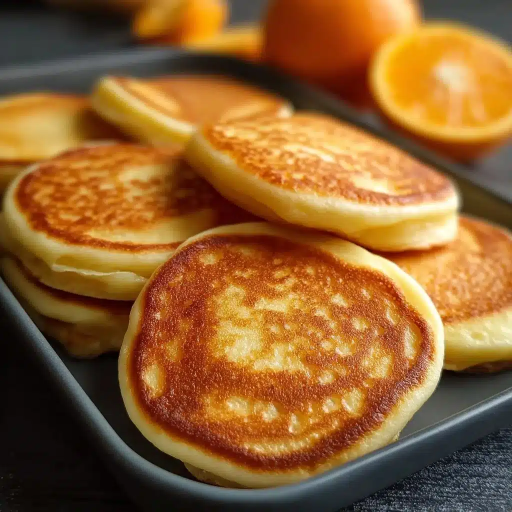 Plate of fluffy sweet Mexican pancakes topped with syrup and fruit