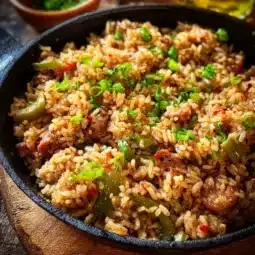Delicious copycat Popeye's Cajun Rice prepared with authentic Cajun spices.