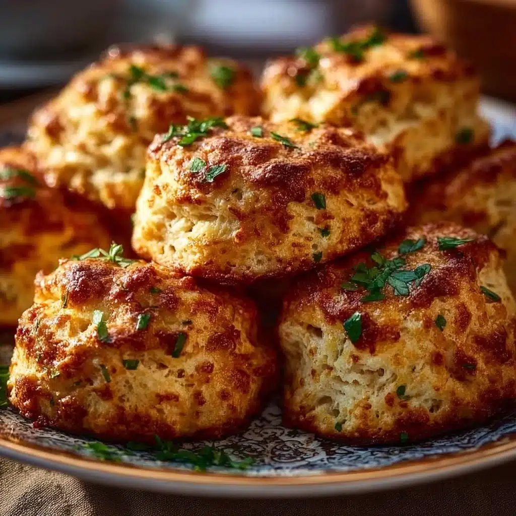 High-protein cottage cheese breakfast biscuits on a plate.