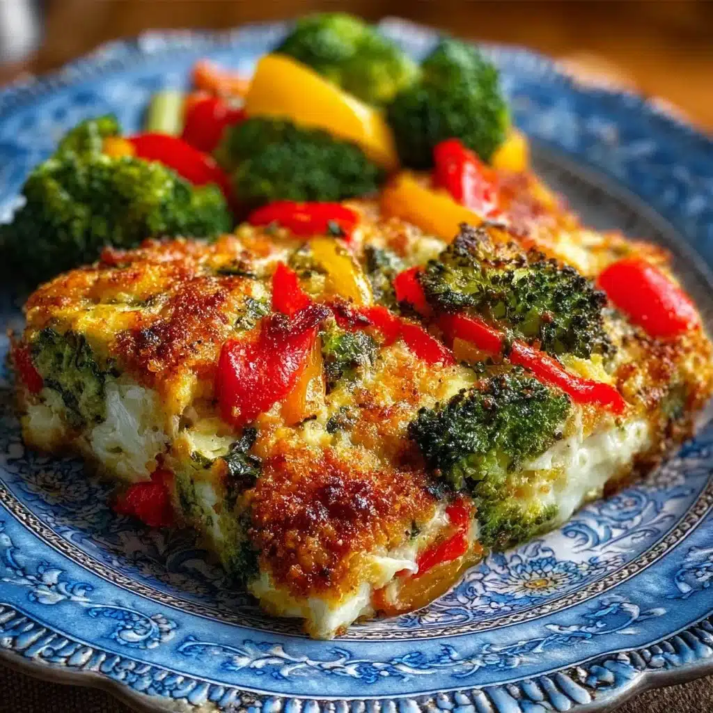 High-protein veggie bake with cottage cheese and fresh vegetables