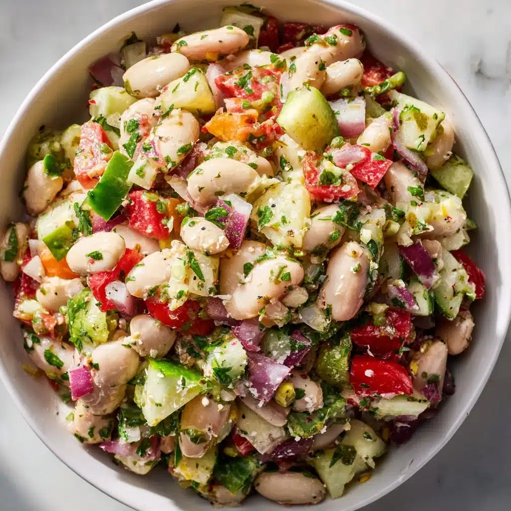 Italian Grinder Bean Salad with fresh vegetables and beans
