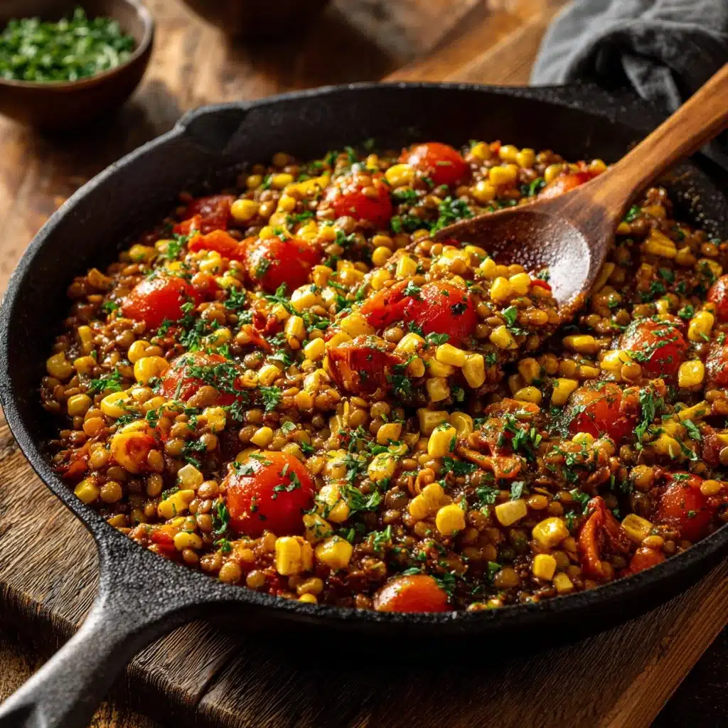 Delicious Mexican Lentils prepared with spices and vegetables