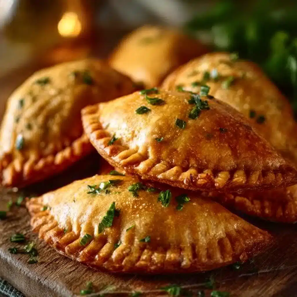 Delicious spicy mini Poblano chicken empanadas served with dipping sauce.