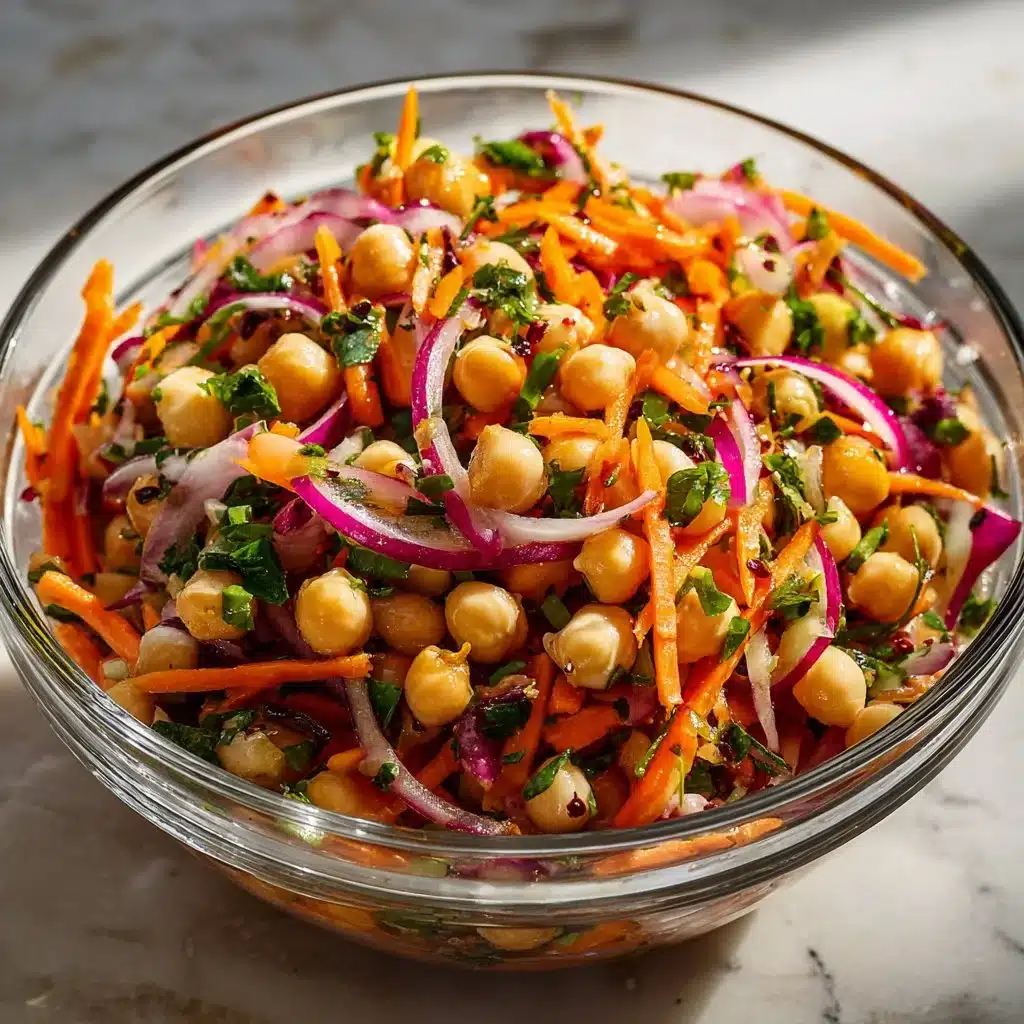 Colorful Thai Chickpea Salad with fresh vegetables and herbs.