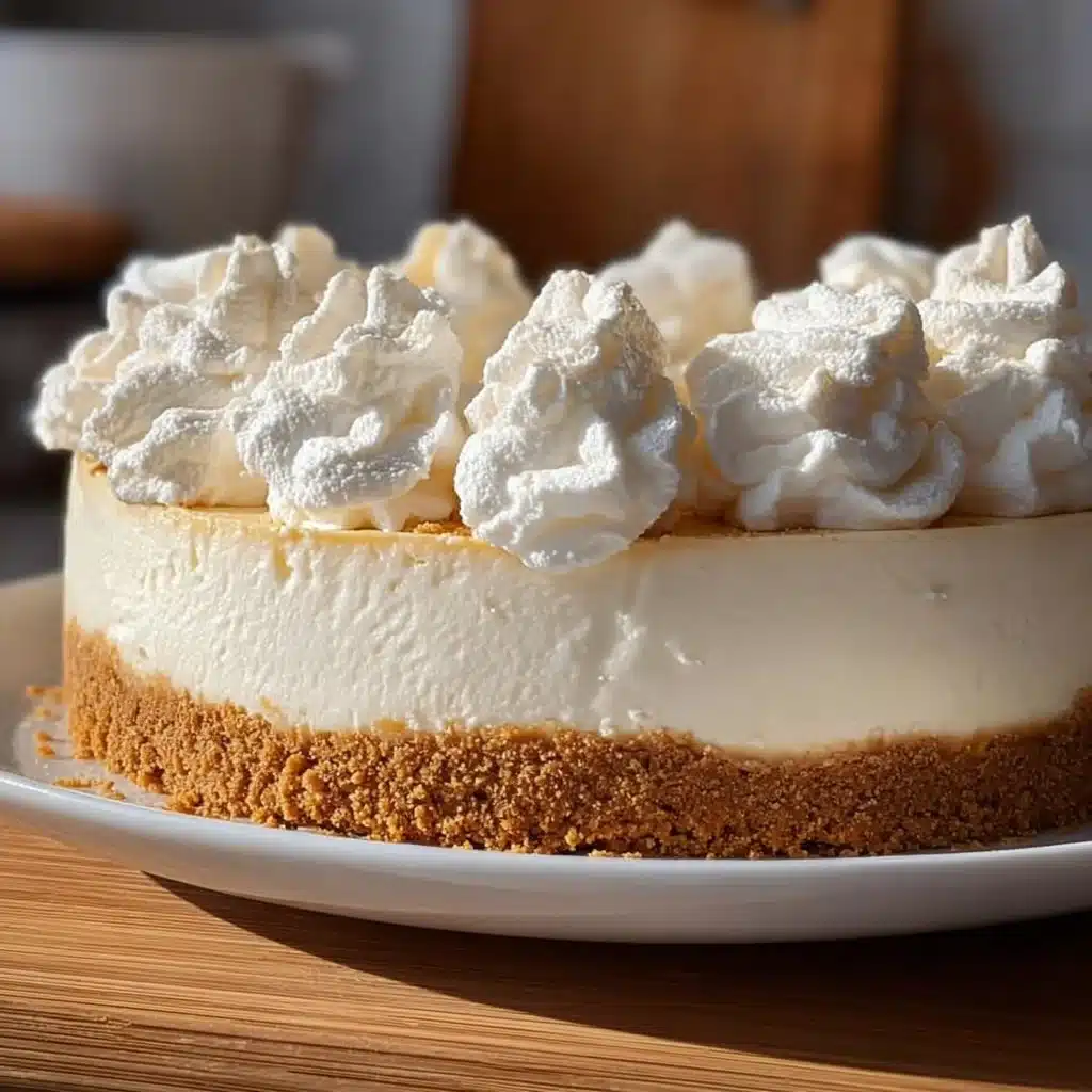 Delicious whipped marshmallow cheesecake topped with fluffy marshmallow