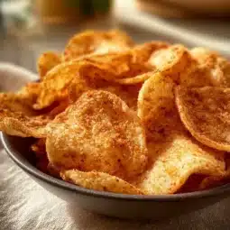 Crispy air fryer cottage cheese chips on a plate