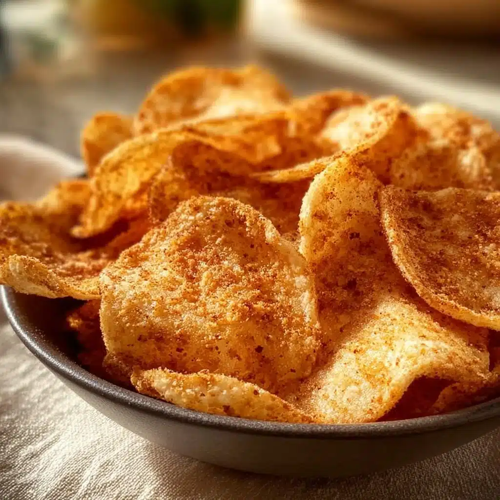 Crispy air fryer cottage cheese chips on a plate