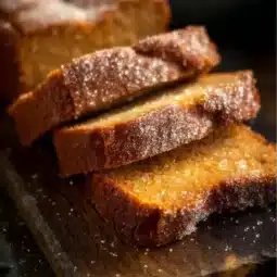Amish Friendship Bread fresh out of the oven with a slice cut