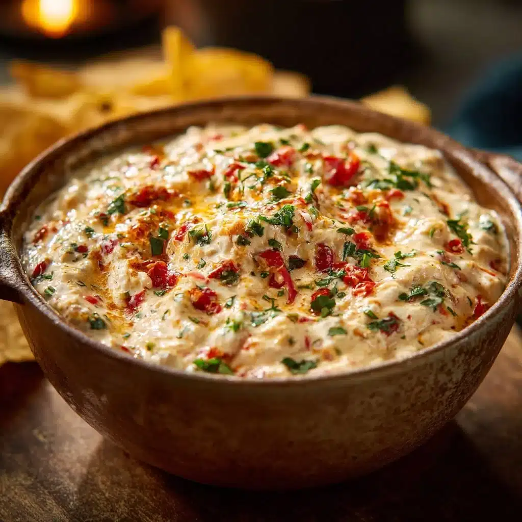 Creamy Rotel Dip made with cheese and tomatoes for a delicious snack
