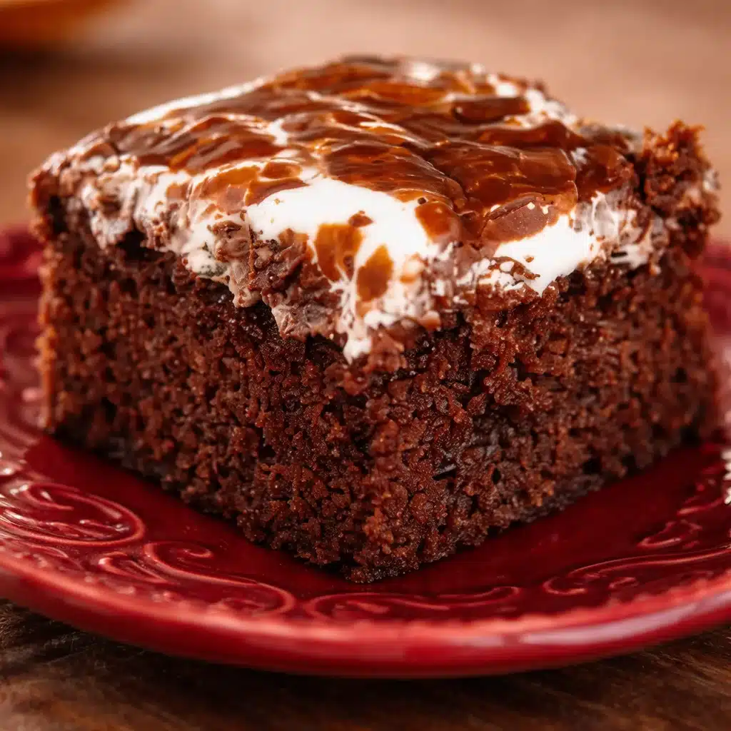 Delicious Cracker Barrel style Coca Cola Cake with chocolate frosting