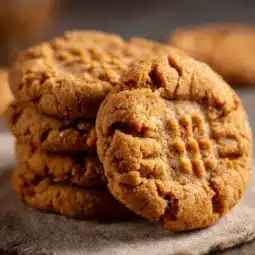 Delicious flourless peanut butter cookies ready to enjoy on a plate.