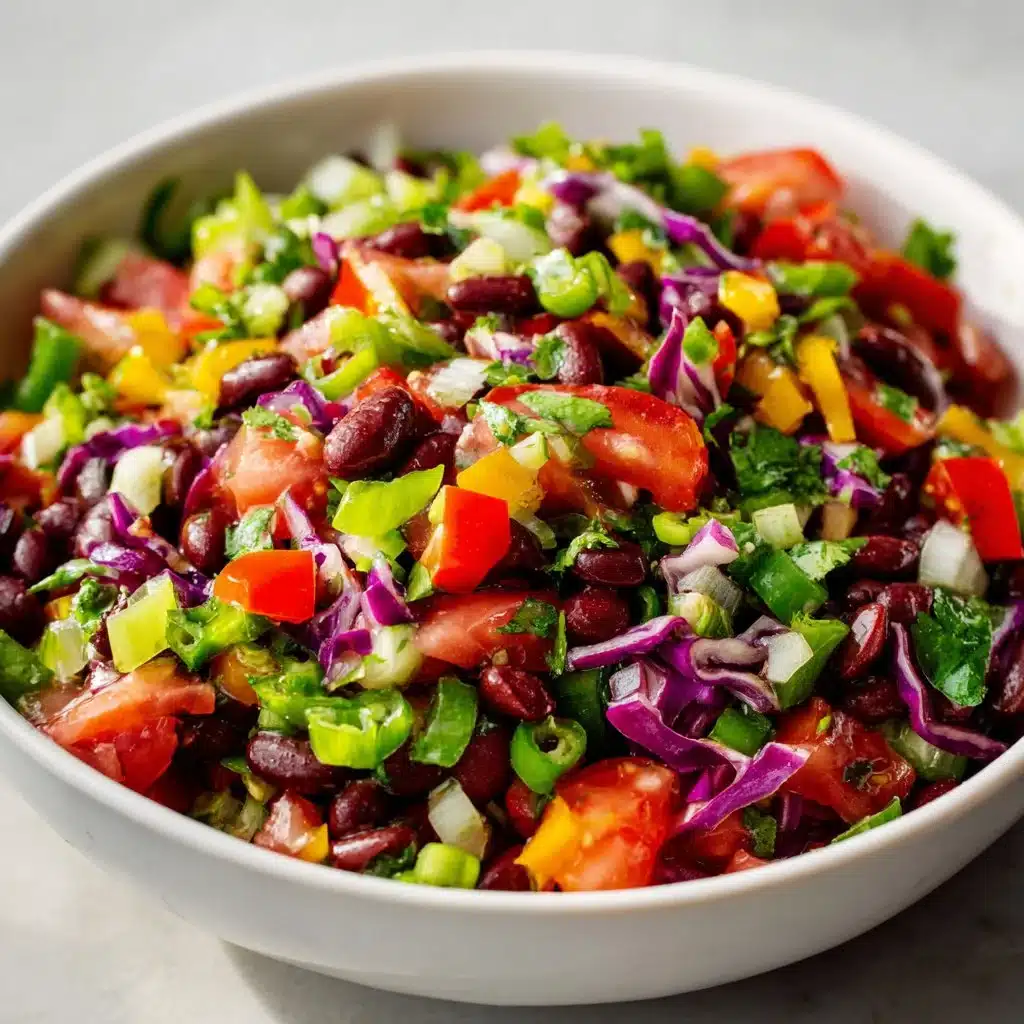 Healthy Mexican Bean Salad with colorful beans and vegetables