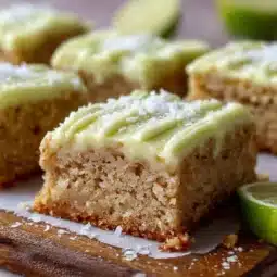 Delicious Lime Frosted Coconut Bars with a tropical flair