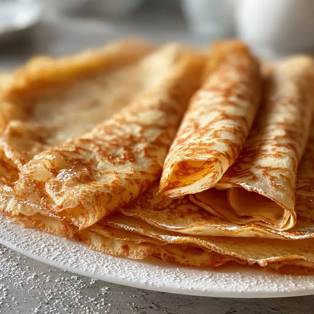 Delicious homemade oatmeal crepes served with fresh fruit and syrup
