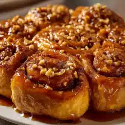 Delicious old-fashioned caramel rolls drizzled with sweet caramel sauce.