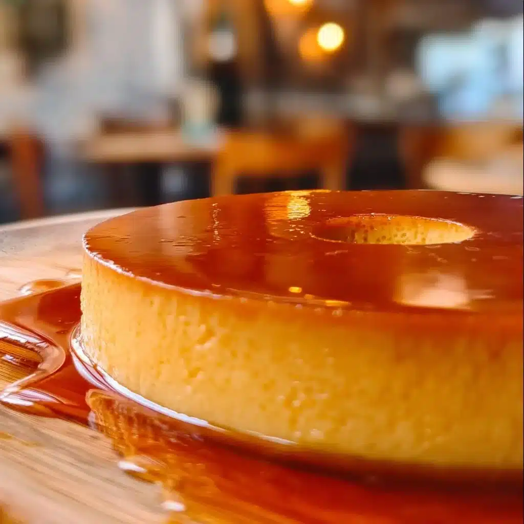 Delicious Philadelphia Cheese Flan served in a dessert bowl.