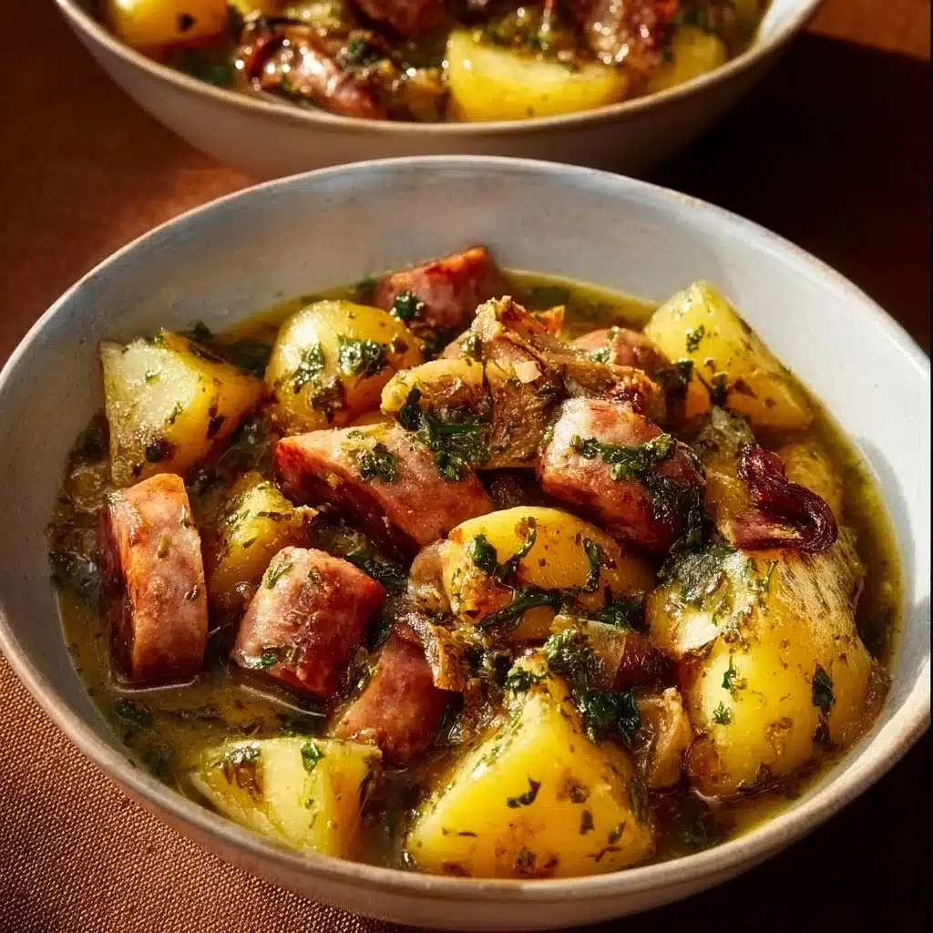 Delicious Slow Cooker Irish Dublin Coddle ingredients served in a bowl