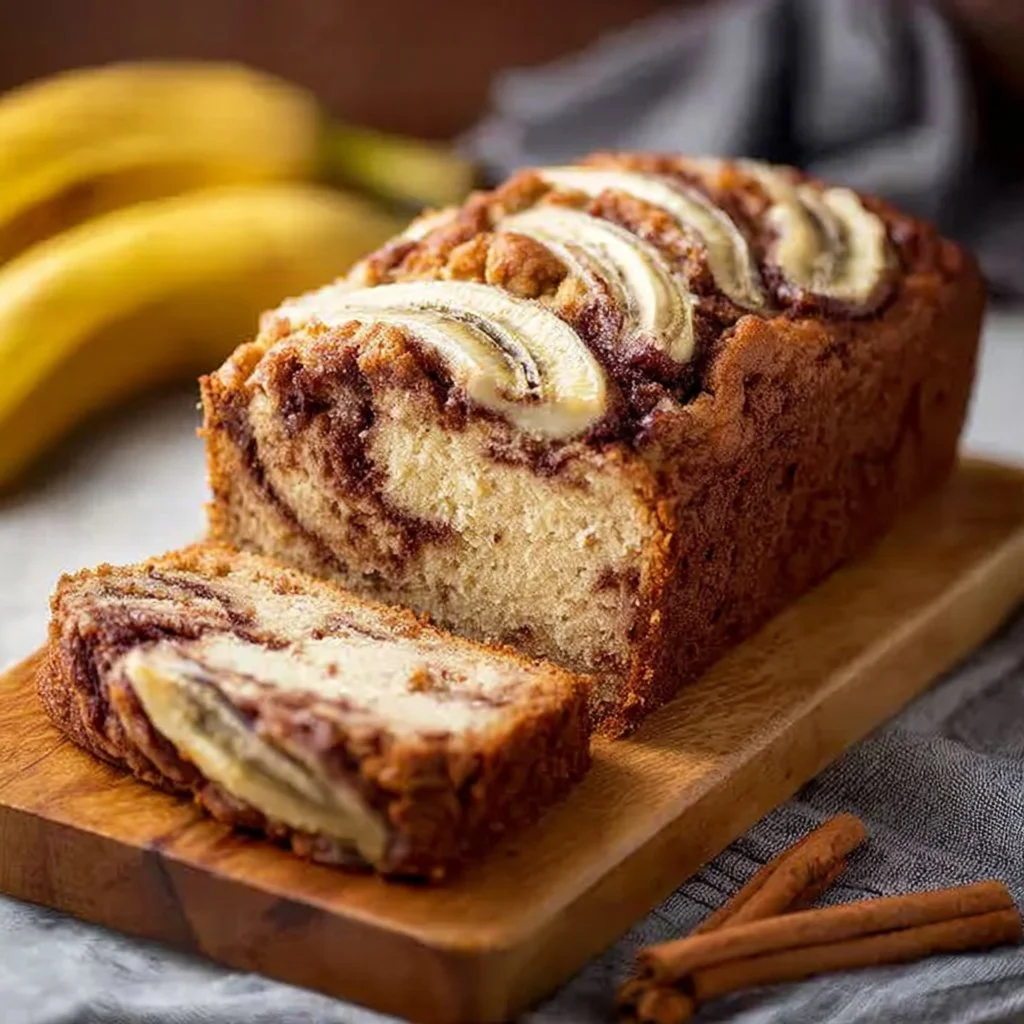 Cream Cheese Cinnamon Swirl Banana Bread