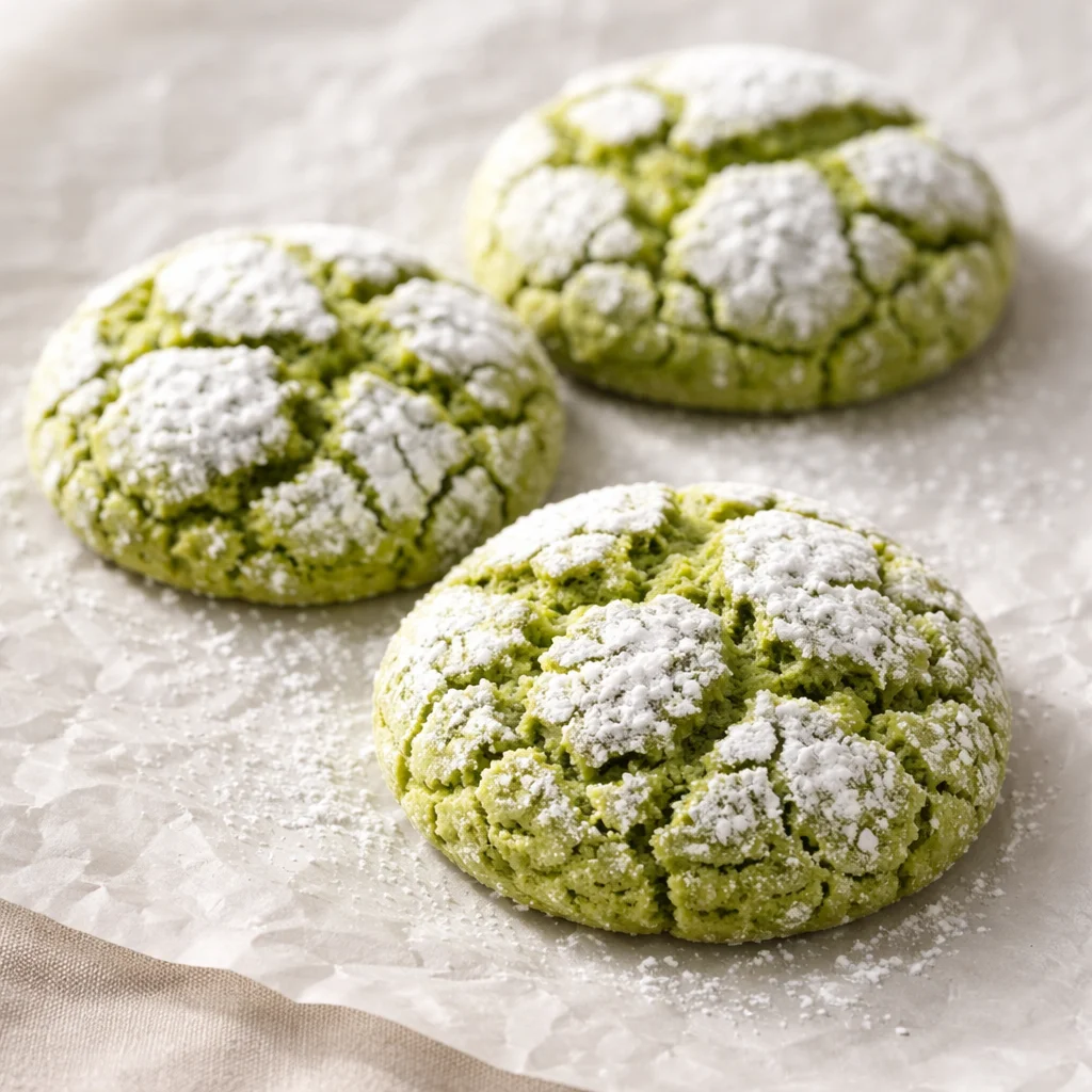 matcha crinkle cookies recipe