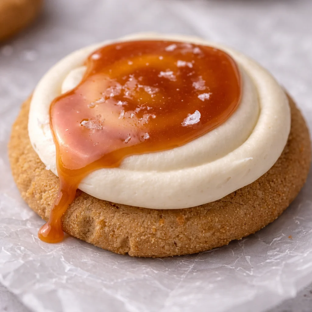 Delicious Salted Caramel Cream Cheese Cookies with rich caramel and cream cheese frosting