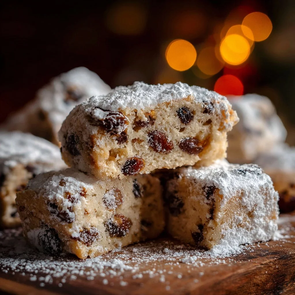 Delicious German Stollen Bites, soft holiday treats perfect for festive occasions.