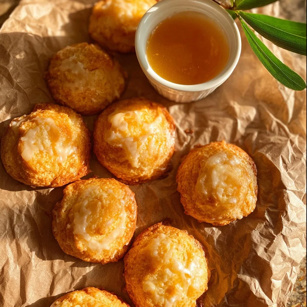Delicious Honey Buttercream Cornbread Cookies on a rustic wooden table