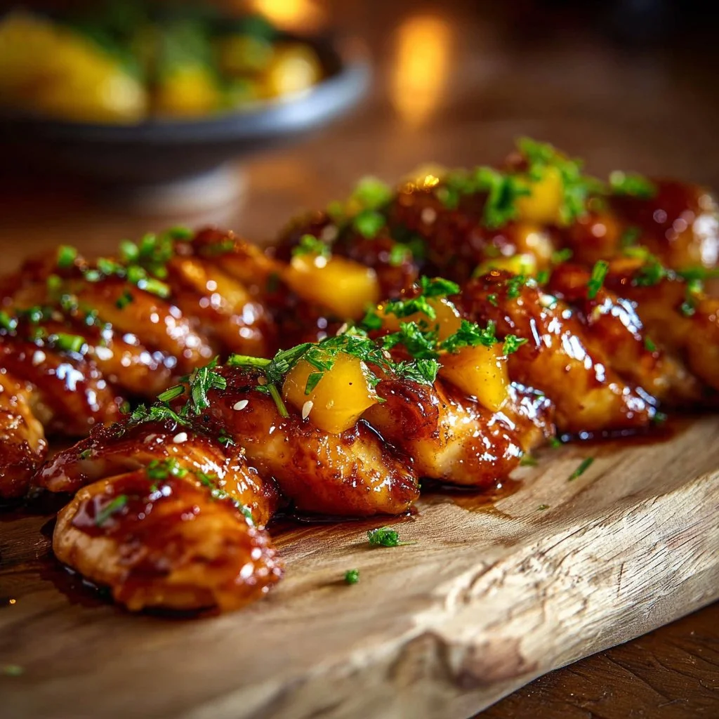 Irresistible Sweet & Savory Asian Mango Glazed Chicken Twists