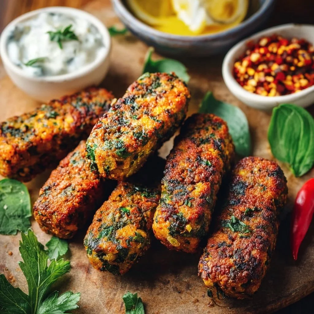 Middle Eastern Vegan Tofu Kebabs with Fresh Herbs and Spices Recipe