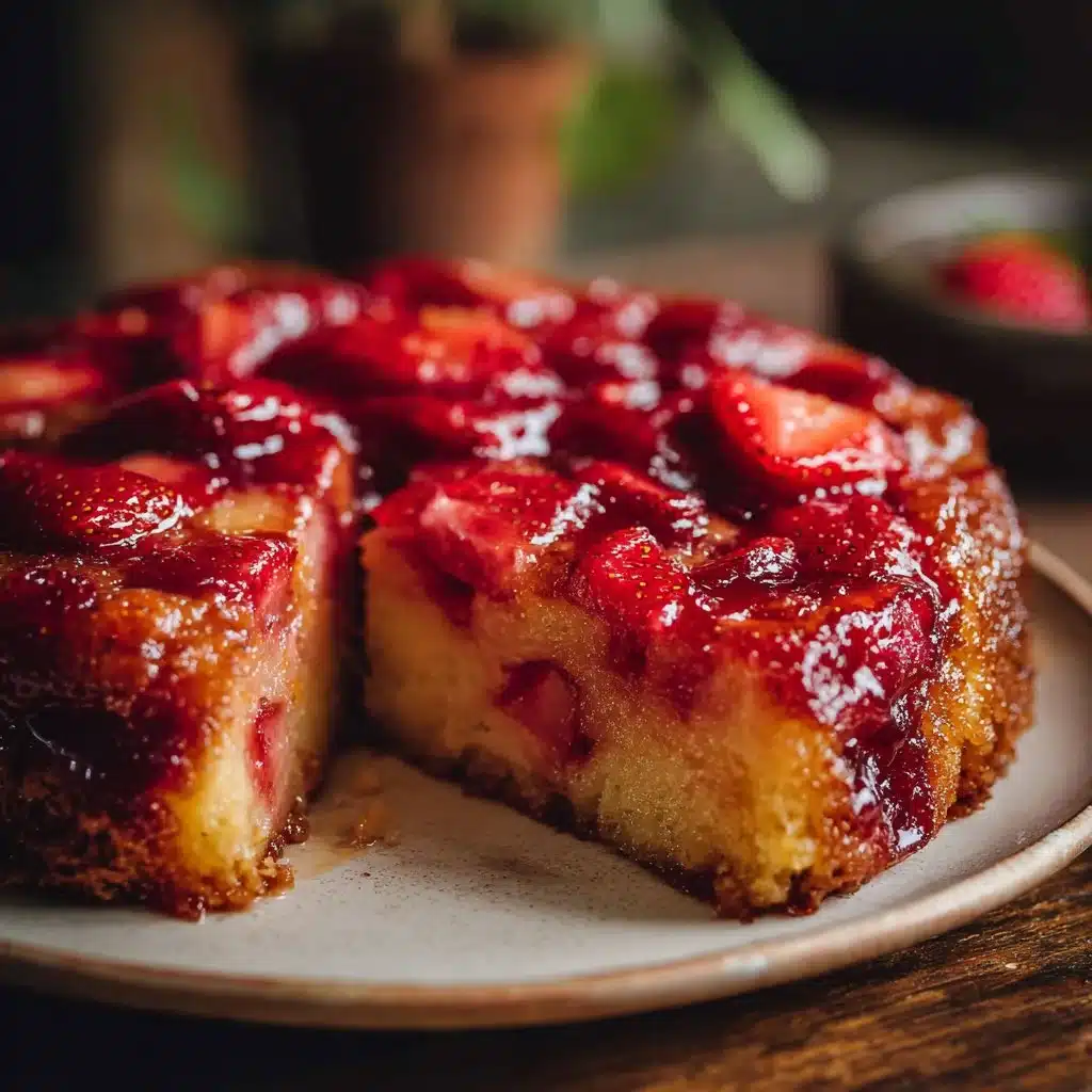 Strawberry Rhubarb Upside Down Cake