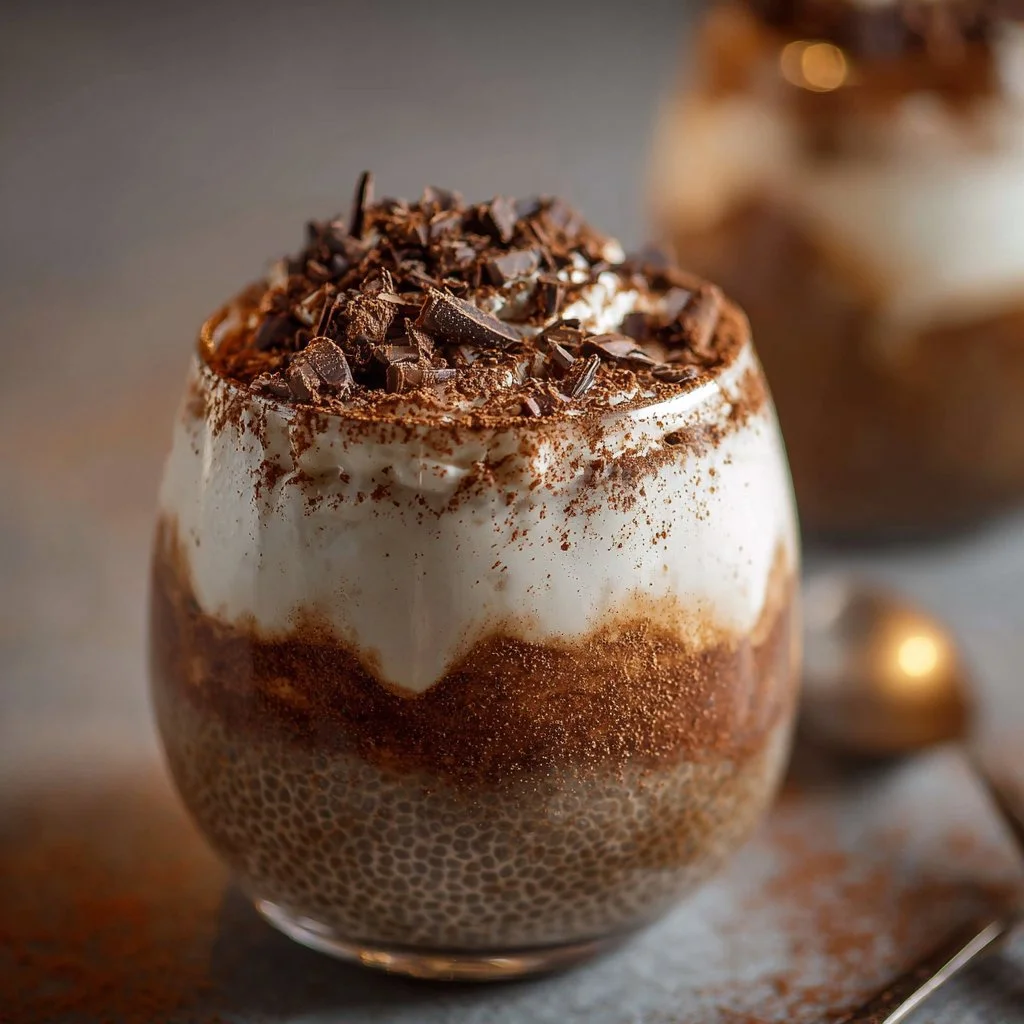 Tiramisu Chia Pudding With Greek Yogurt