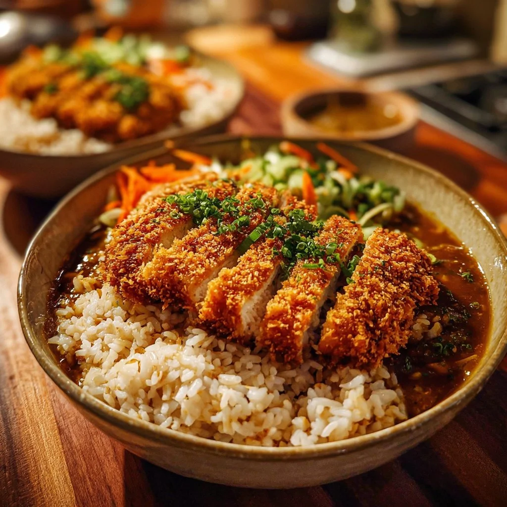 Vegan Katsu Curry with Crispy Tofu and Brown Rice